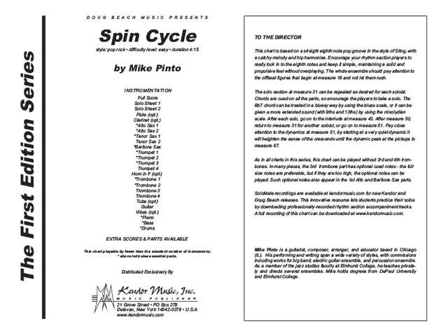 Kendor Music Spin Cycle partitura pop rock