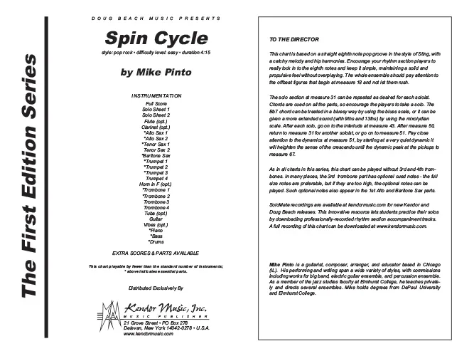 Kendor Music Spin Cycle partitura pop rock