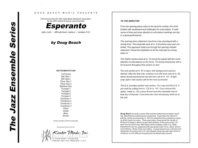 Kendor Music Esperanto partitura Full Score latin