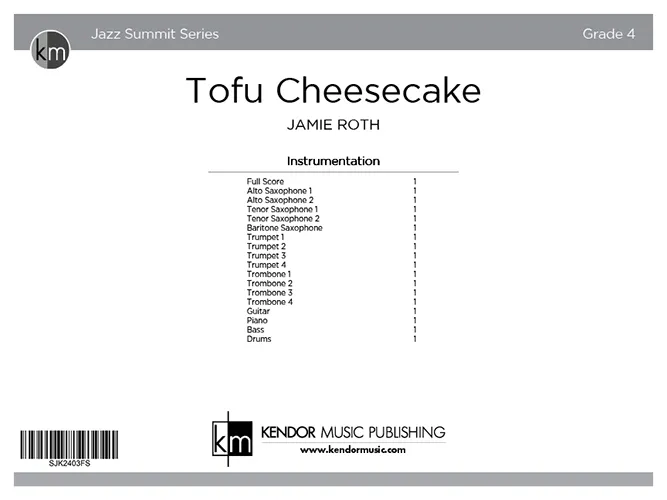Kendor Music Tofu Cheesecake noty partitura big band funk