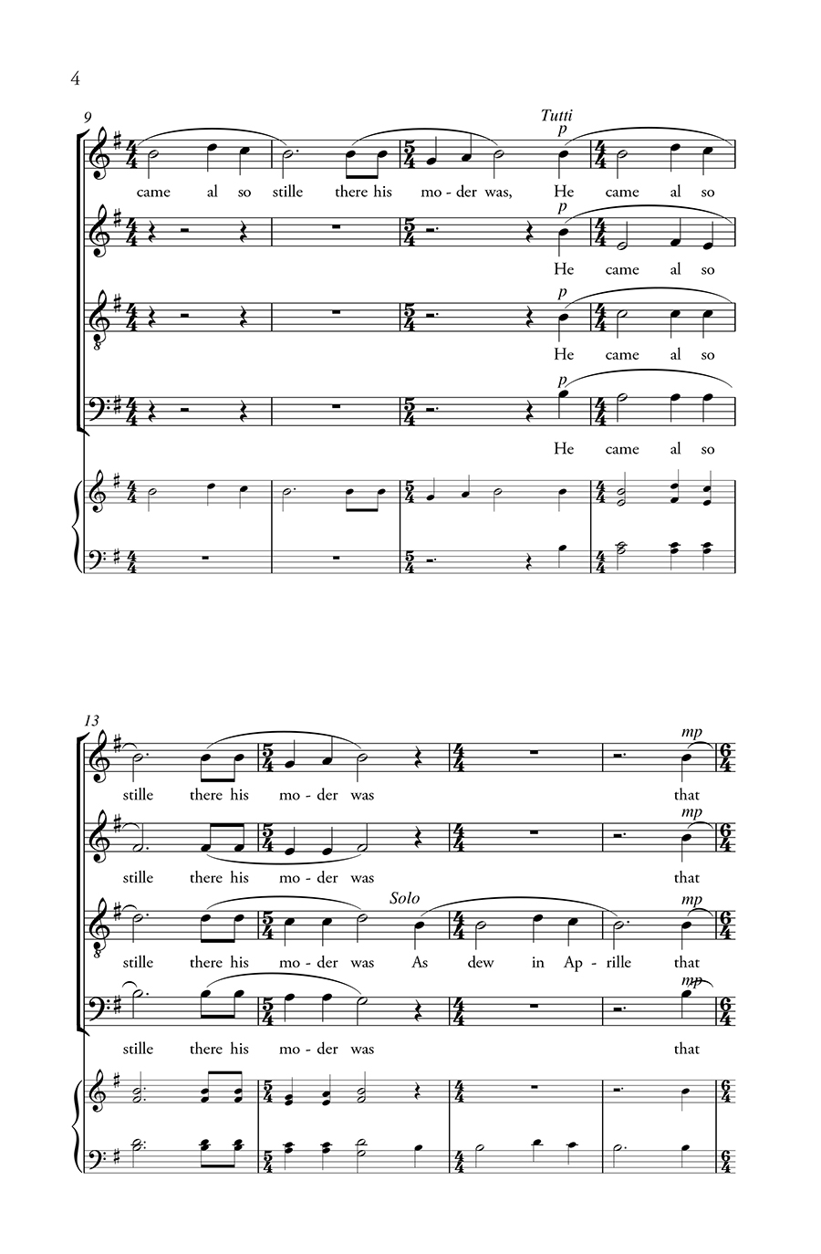 Hildegard Two Carols Armsby noty pro smíšený sbor SATB