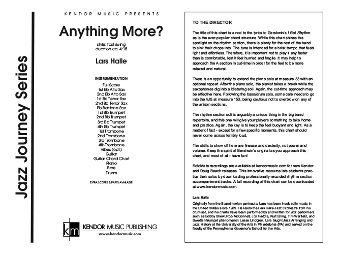 Kendor Music Anything More? partitura full score bebop