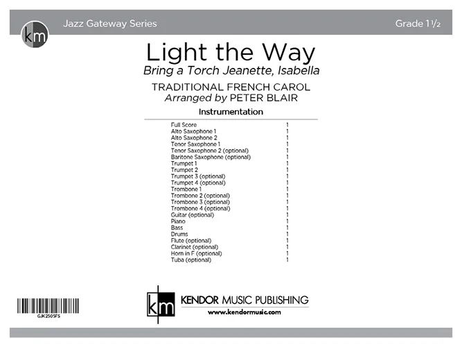 Kendor Music Light the Way partitura vánoční jazz valčík