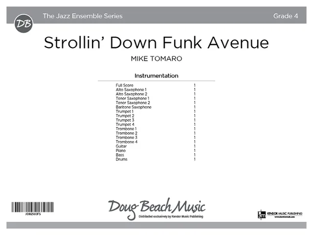 Kendor Music Strollin’ Down Funk Avenue Full Score partitura funk