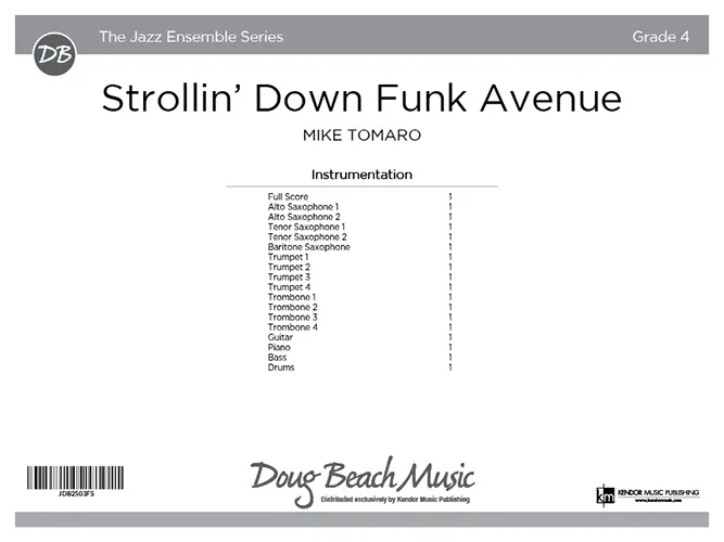 Kendor Music Strollin’ Down Funk Avenue Full Score partitura funk