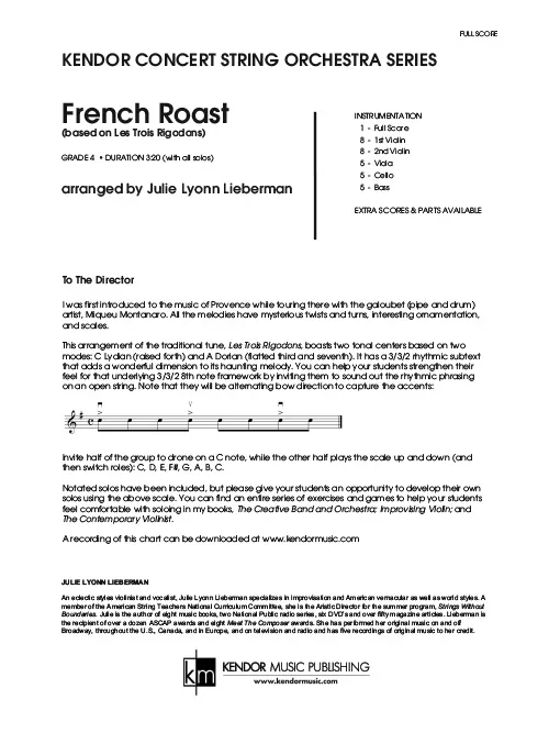 Kendor Music French Roast partitura smyčcový orchestr