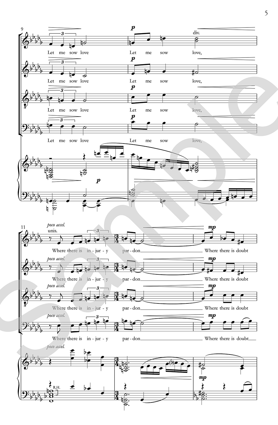 Hildegard Publishing St. Francis’ Prayer noty SATB digitální