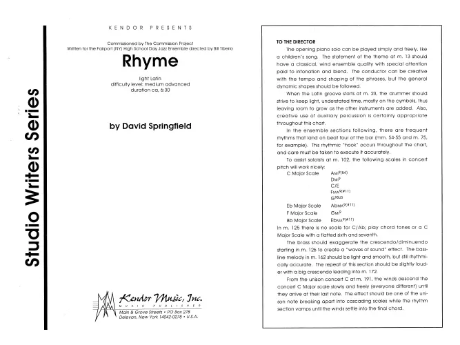 Kendor Music Rhyme Full Score partitura 5:28