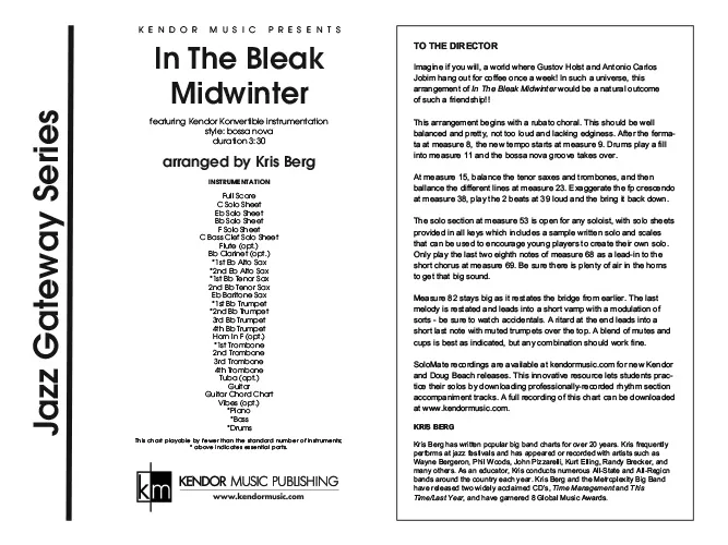 Kendor Music In The Bleak Midwinter partitura bossa nova 3:30