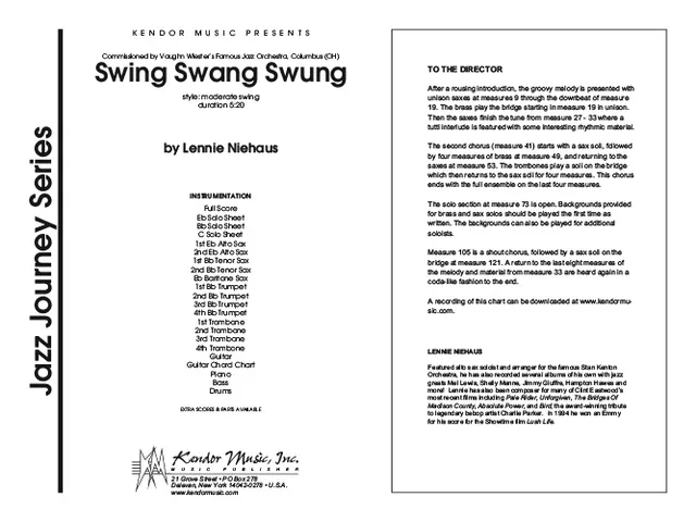 Kendor Music Swing Swang Swung partitura swing pro jazz