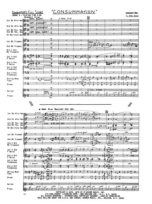 Kendor Music Consummation noty full score balada