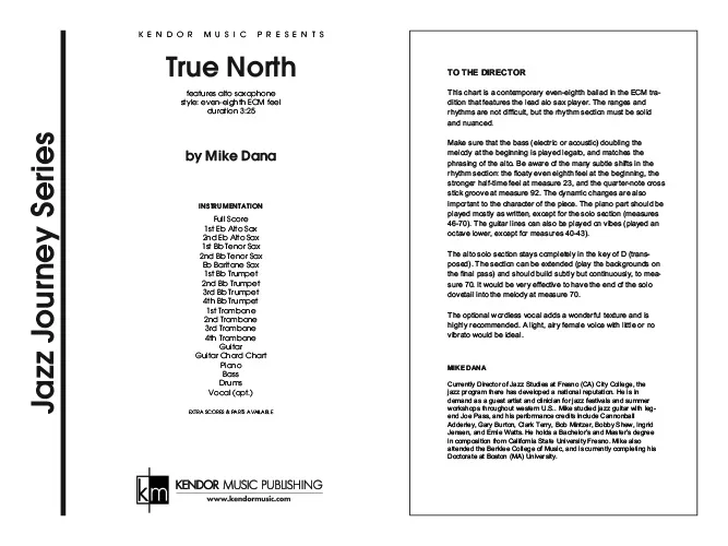 Kendor Music True North noty pro jazz band balada