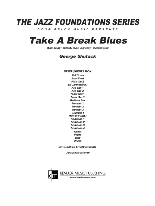 Kendor Music Take A Break Blues partitura pro začátečníky