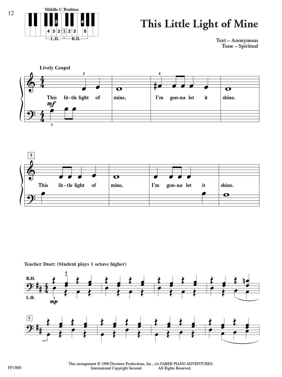 Faber PlayTime Piano Hymns noty pro klavír
