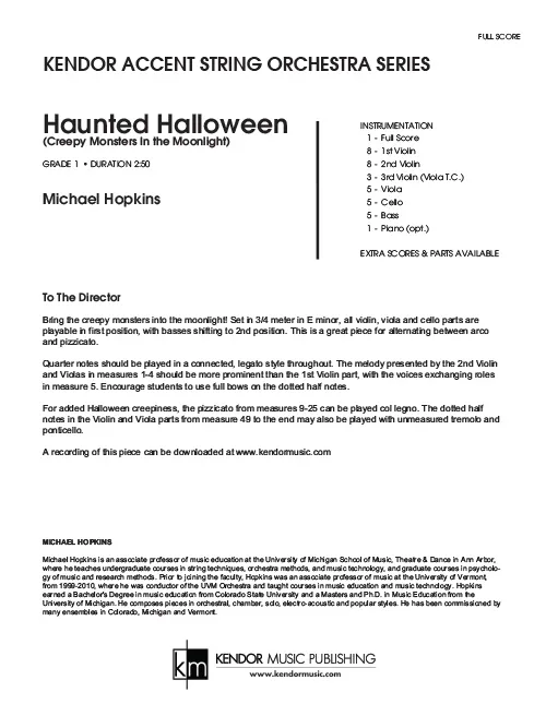 Kendor Music Haunted Halloween partitura E moll