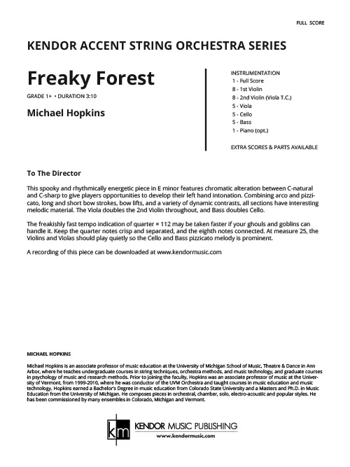 Kendor Music Freaky Forest noty Full Score pro smyčce