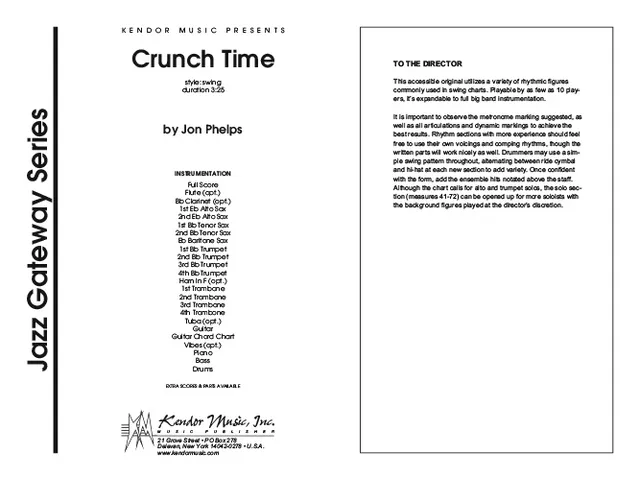 Kendor Music Crunch Time partitura swing 3:25