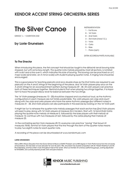 Kendor Music The Silver Canoe noty partitura 2:50
