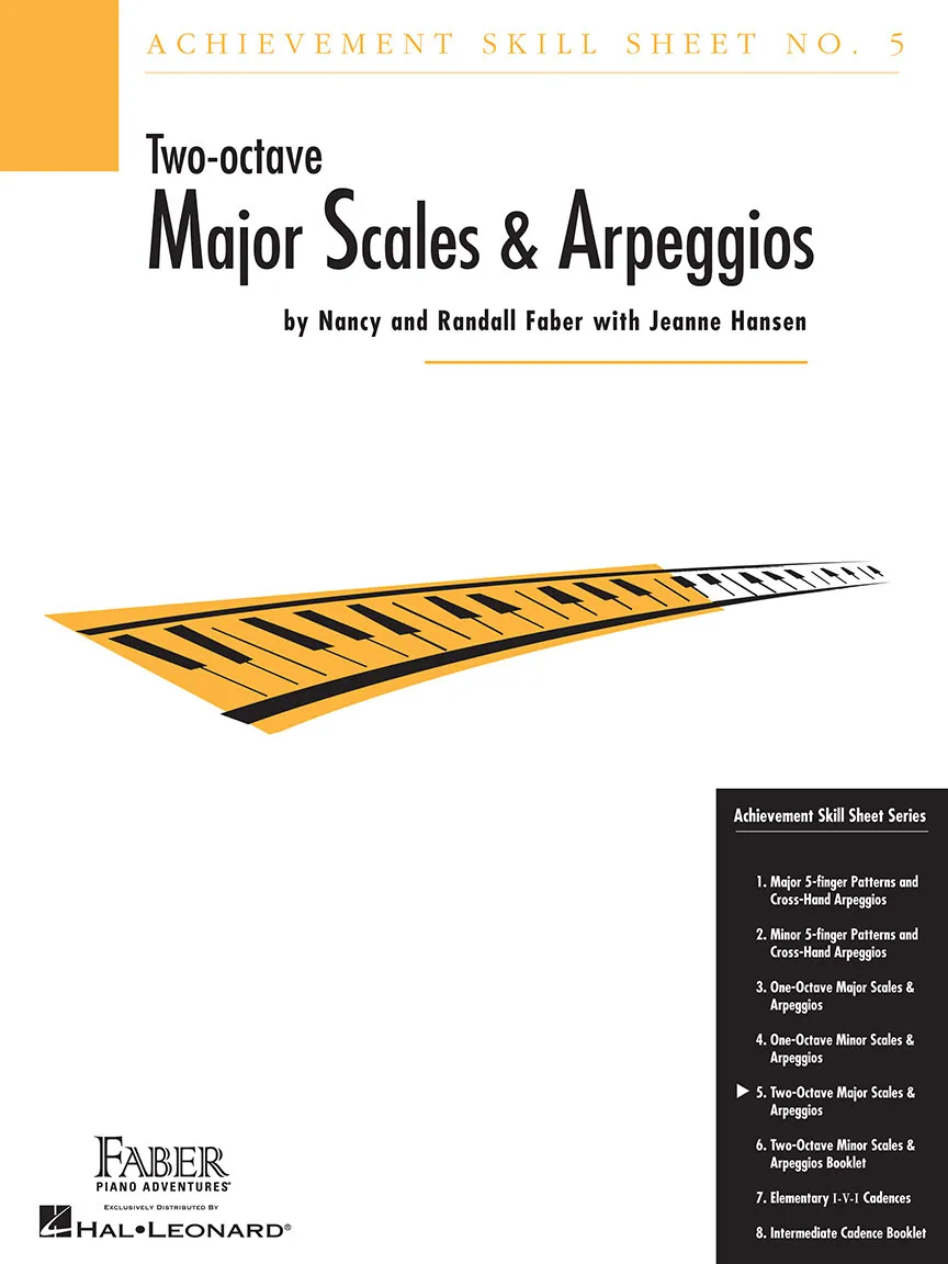 Faber Piano Adventures Skill Sheet No. 5 stupnice arpeggia list