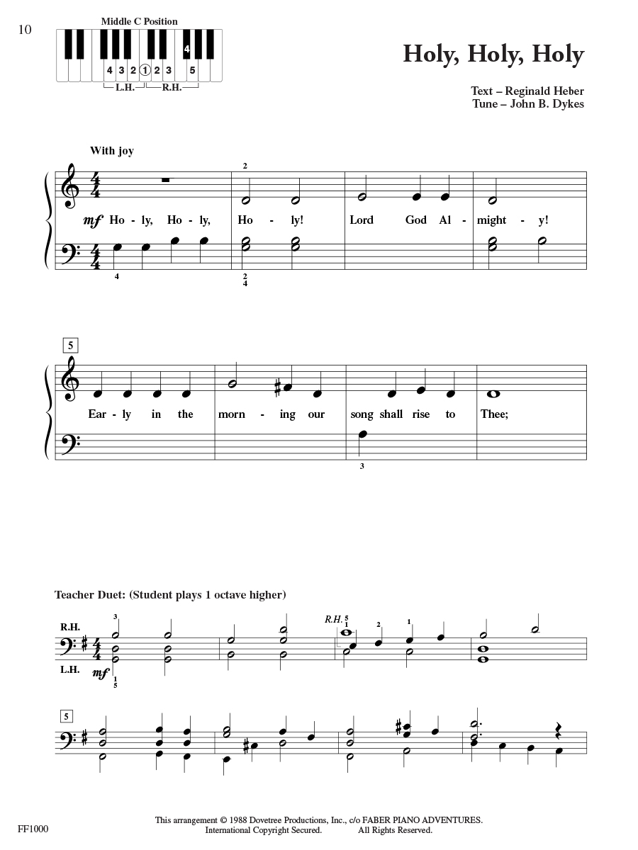Faber PlayTime Piano Hymns noty pro klavír
