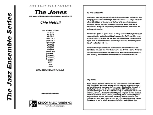 Kendor Music The Jones partitura full score swing 8:15