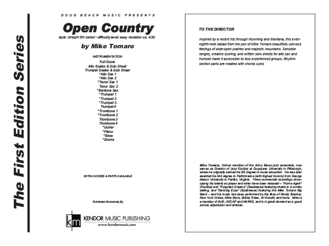 Kendor Music Open Country partitura balada