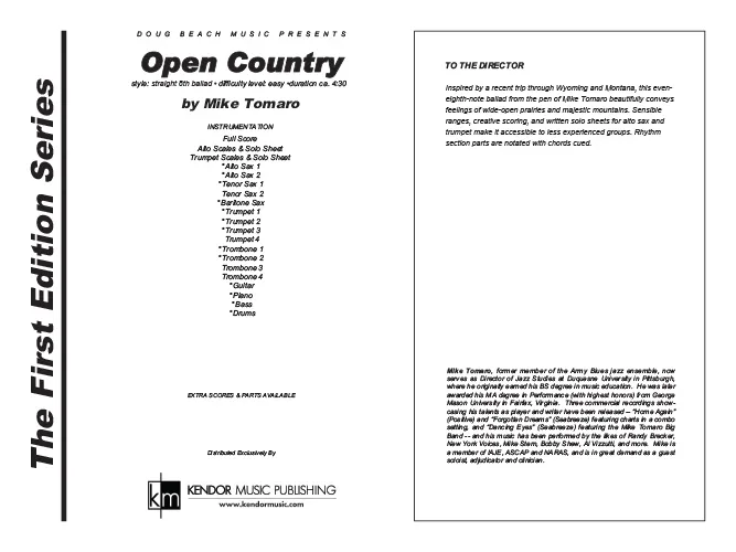 Kendor Music Open Country partitura balada