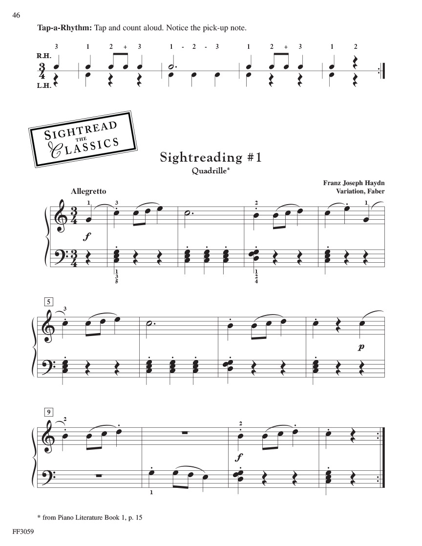 Faber Developing Artist Sightreading Book 1 noty 3A-3B