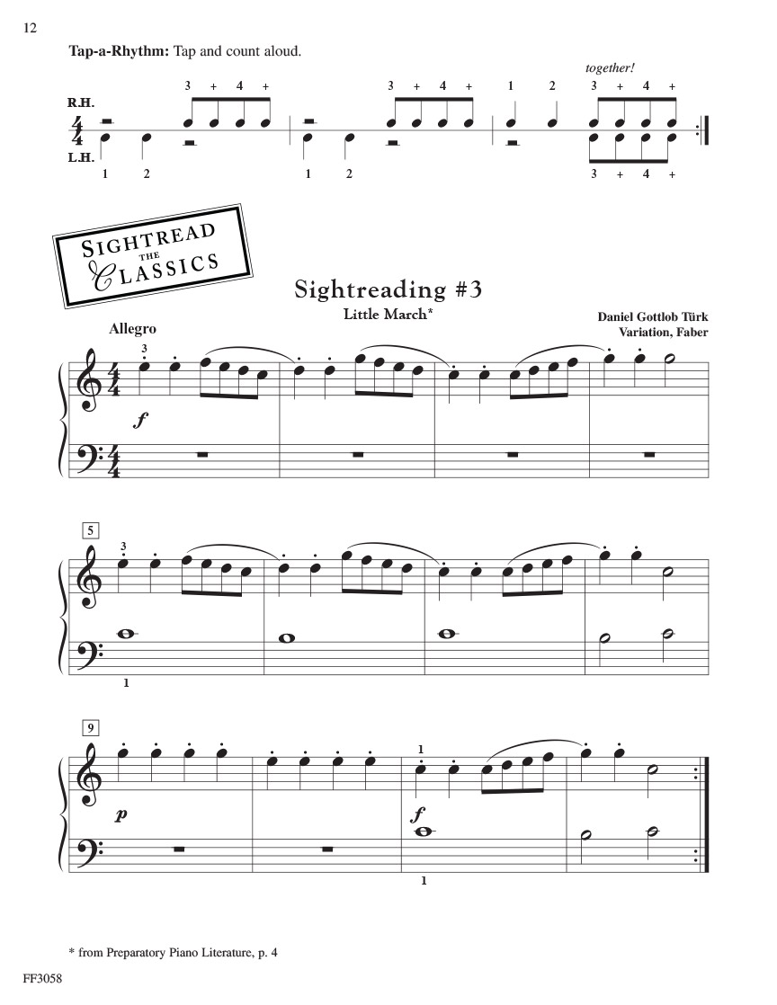 Faber Piano Adventures Developing Artist Preparatory Sightreading