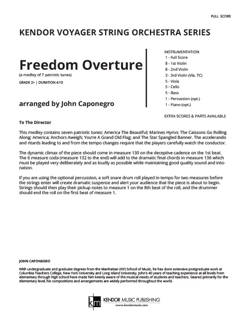 Kendor Music Freedom Overture partitura full score
