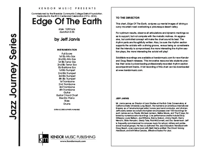 Kendor Music Edge Of The Earth partitura Full Score funk