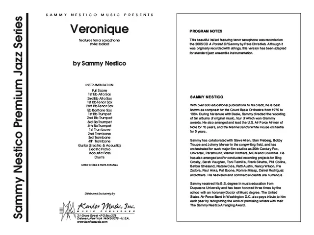 Kendor Music Veronique noty balada full score