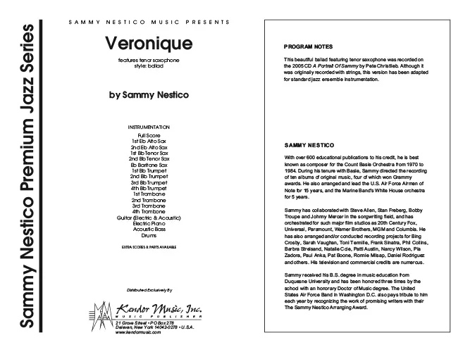 Kendor Music Veronique noty balada full score