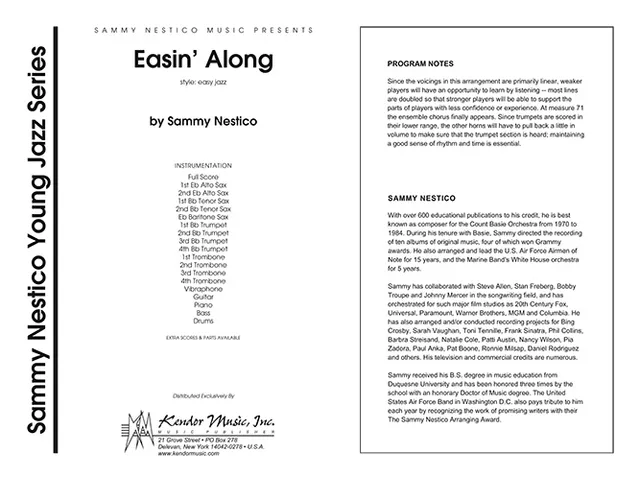 Kendor Music Easin’ Along partitura Full Score lehký jazz