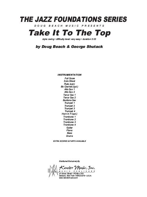 Kendor Take It To The Top partitura swing 3:03 blues