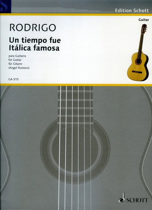 Ediciones Joaquín Rodrigo Un tiempo fue Itálica famosa noty kytara