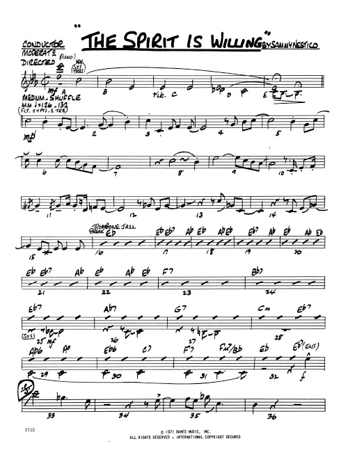 Kendor Music The Spirit Is Willing partitura gospel swing