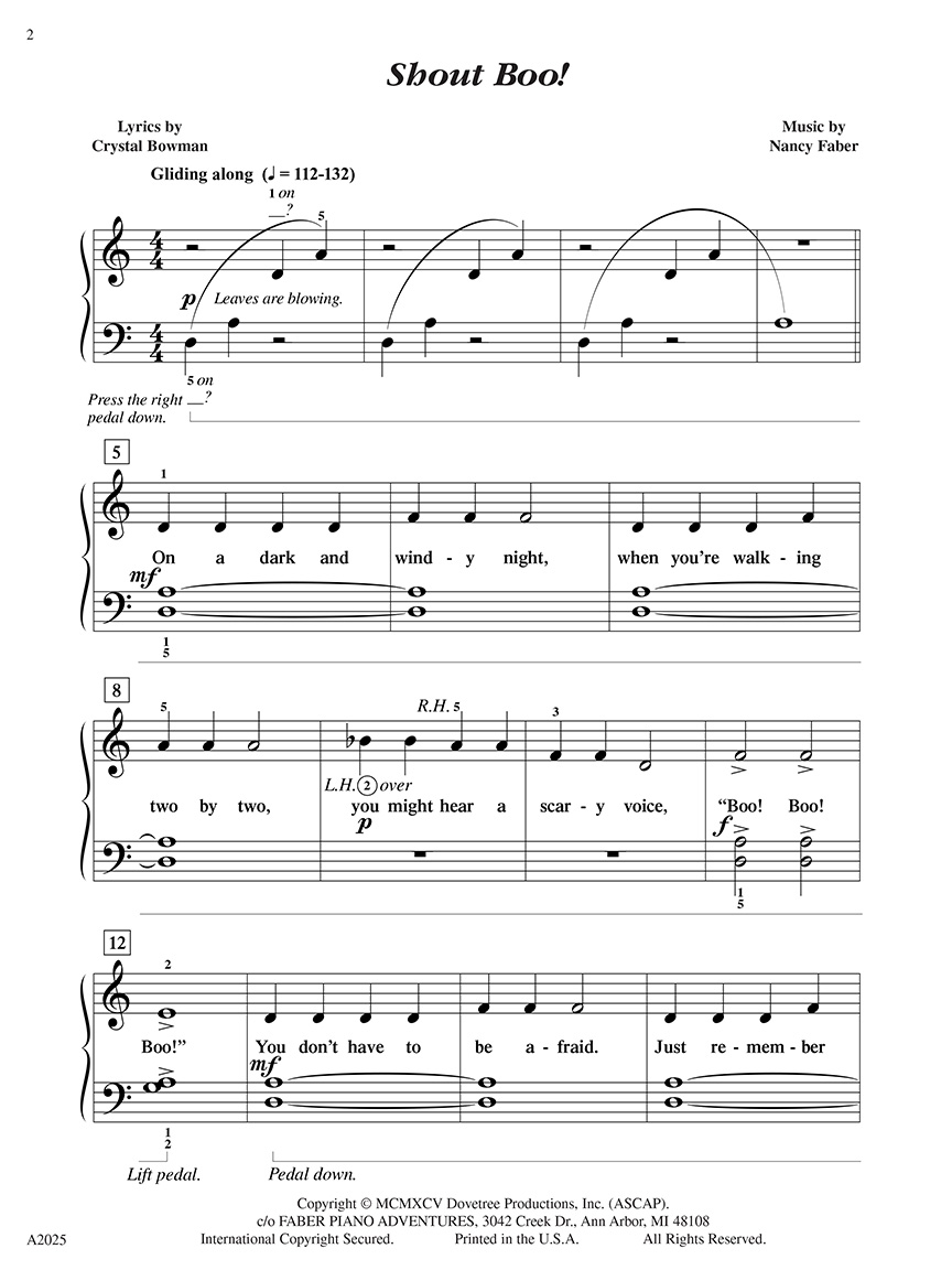 Faber Piano Adventures Shout Boo! noty Halloween d moll