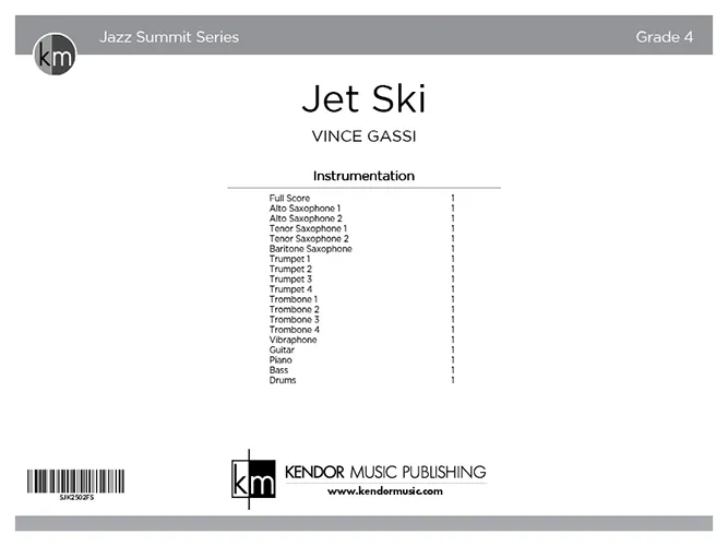Kendor Music Jet Ski partitura full score funk samba