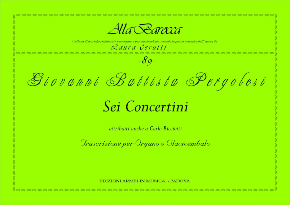 Armelin Musica 6 Concertini Ricciotti noty ověřené vydání