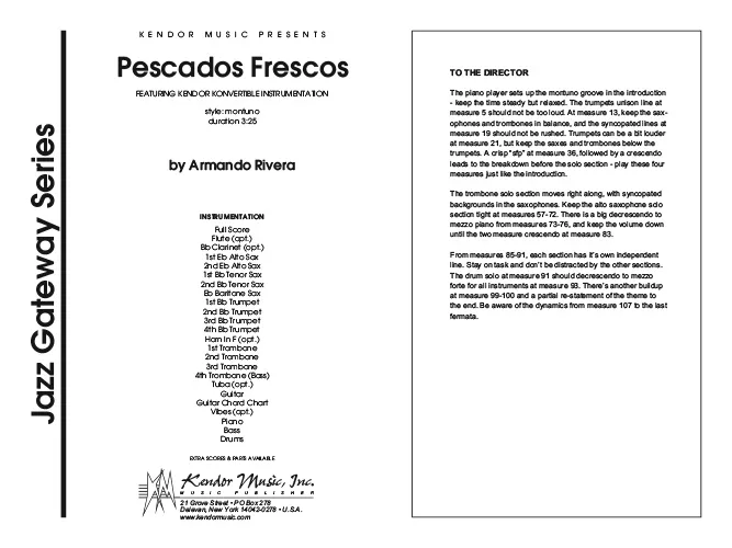 Kendor Music Pescados Frescos partitura full score montuno