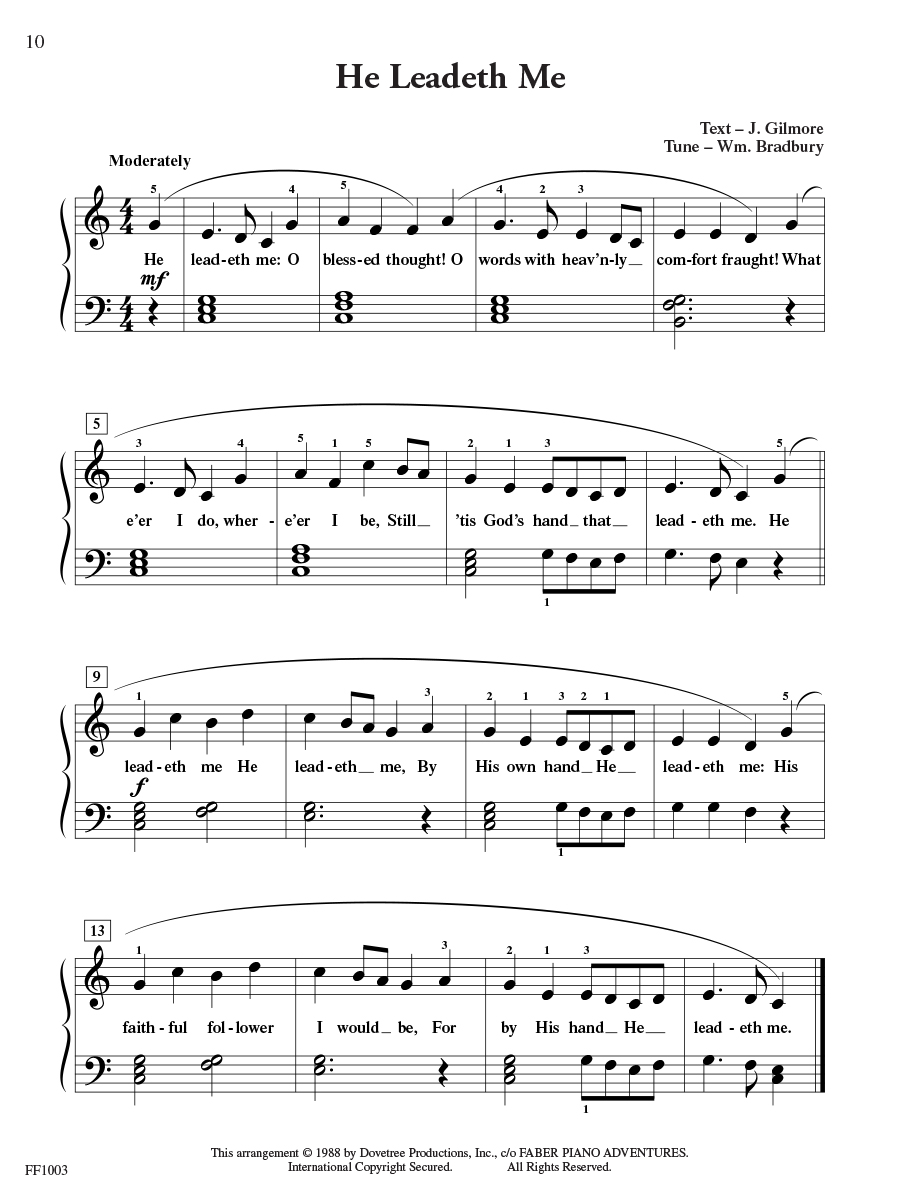 Faber ChordTime Piano Hymns noty 2B 19 písní