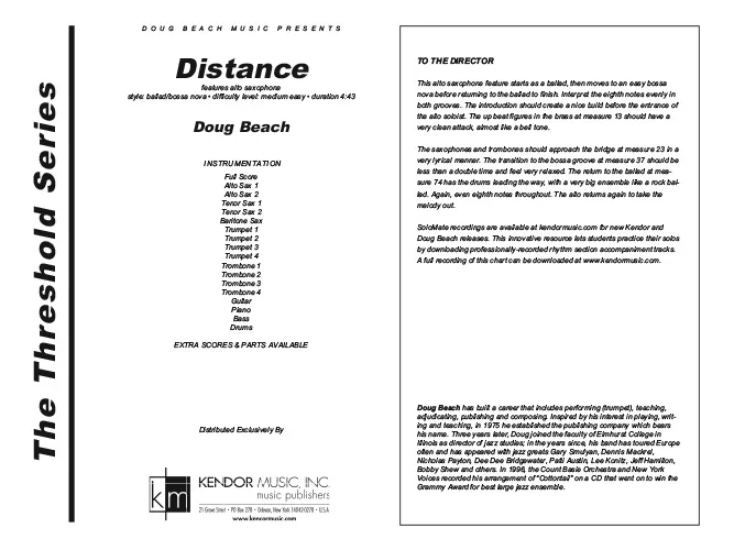 Kendor Music Distance partitura ballad bossa nova
