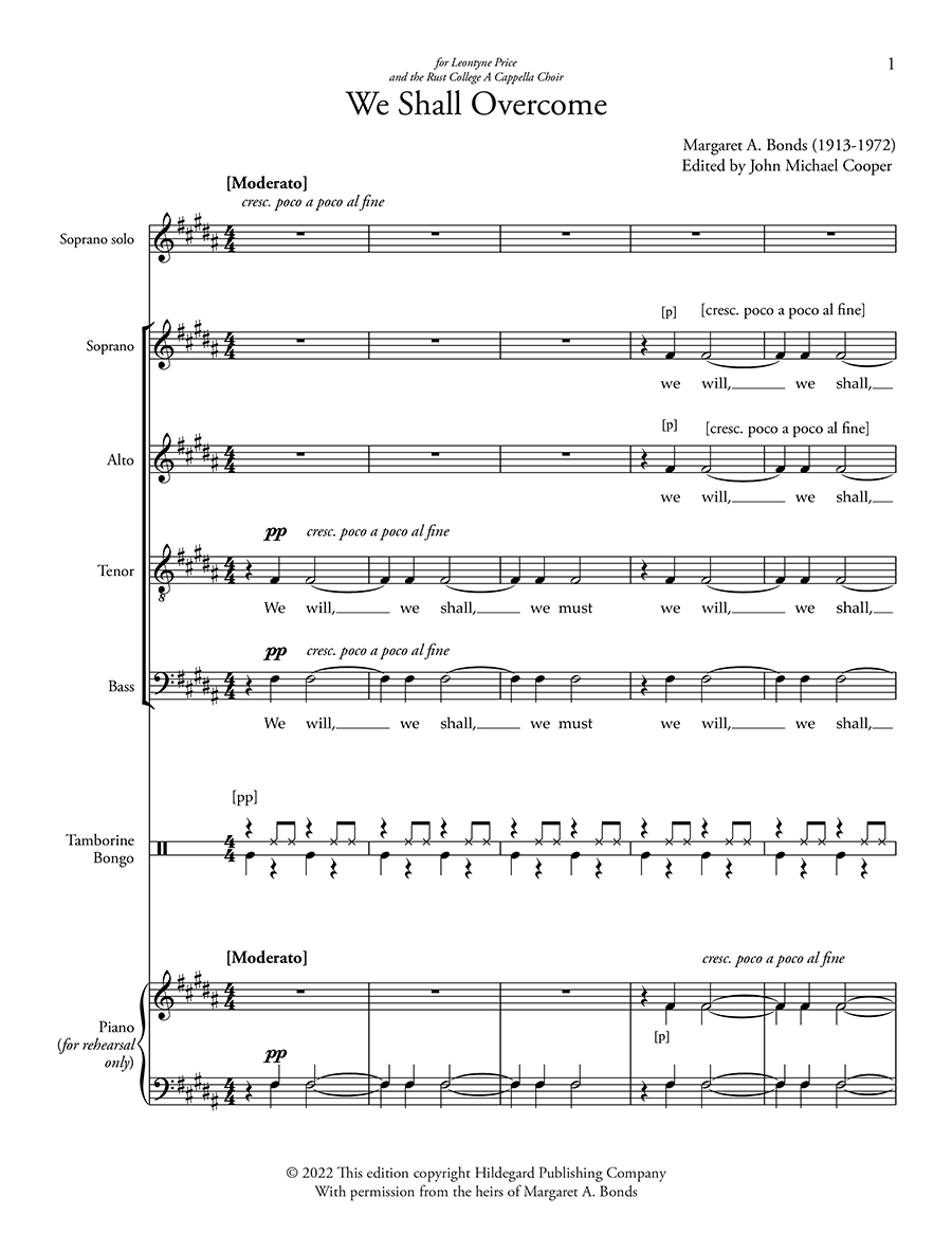 Hildegard Bonds We Shall Overcome noty sopran SATB