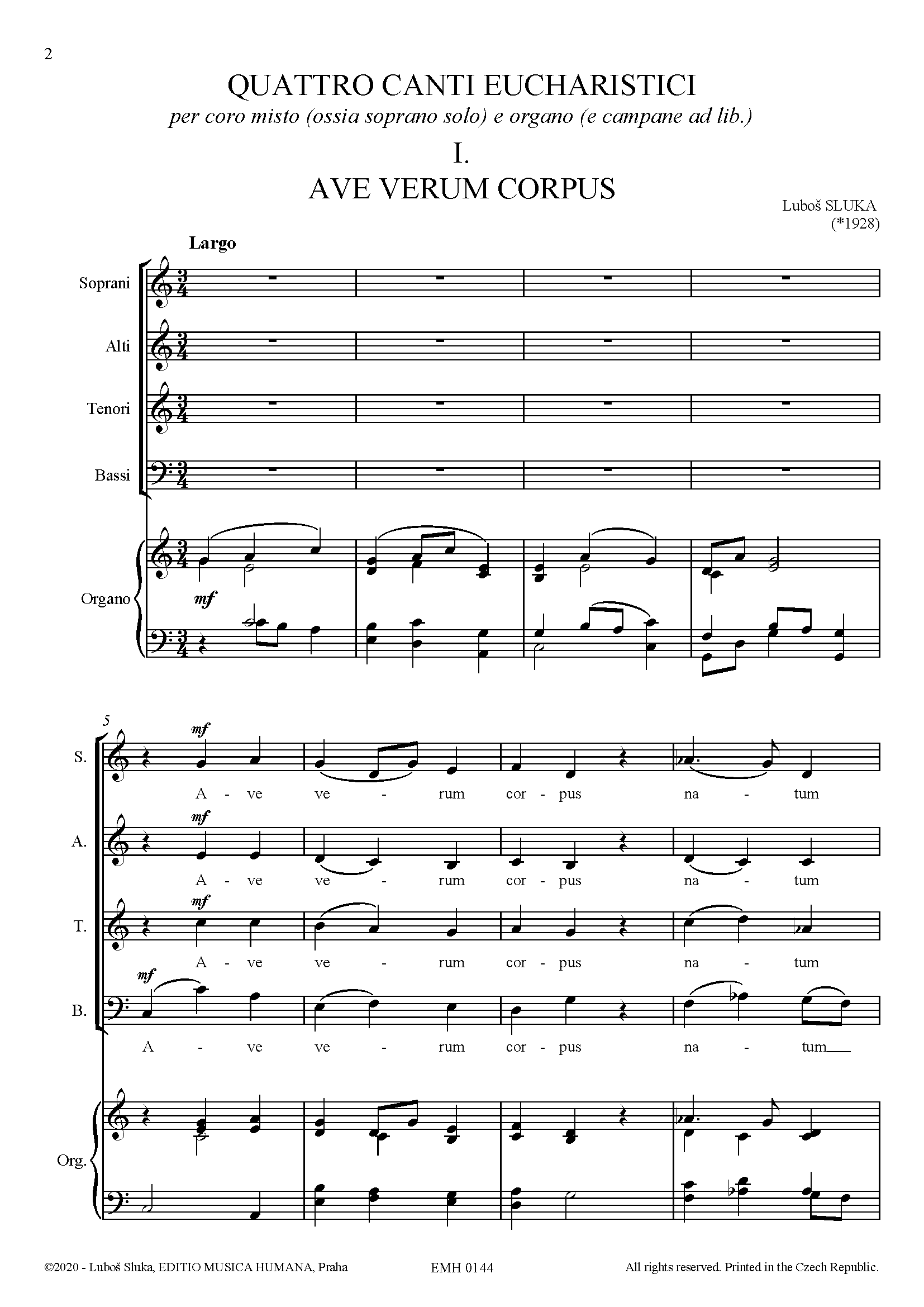 Editio Musica Humana Quattro Canti Eucharistici noty 24 stran