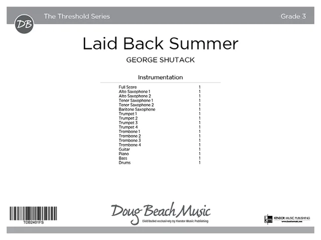 Kendor Music Laid Back Summer partitura alt sax trubka 12/8