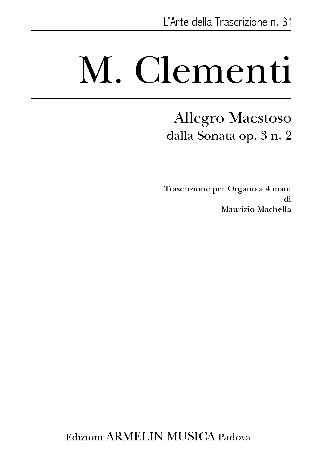 Armelin Musica Allegro maestoso Sonata op. 3 n. 2 noty