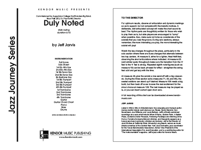 Kendor Music Duly Noted partitura pro big band swing