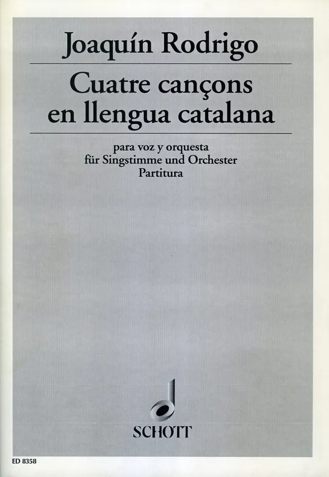 Ediciones Joaquín Rodrigo Quatre cançons noty hlas orchestr
