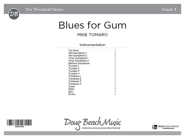 Kendor Music Blues for Gum partitura swing big band